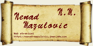Nenad Mazulović vizit kartica